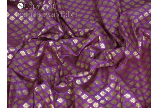Lavender Indian brocade fabric by the yard weddings bridal dress material banarasi crafting costume cushion covers sewing accessories blouses decorative headband lehenga making fabric