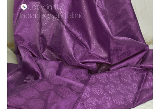 Violet Indian dress material jacquard fabric wedding wear gown by the yard crafting sewing silk curtains making table runners drapery fabric home décor cushion cover fabric