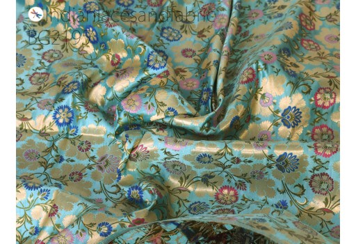 Banaras Indian brocade silk by the yard wedding dress jacket banarasi costume material sewing crafting lehenga blouses curtain upholstery furnishing table runner cushion cover
