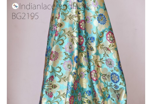Banaras Indian brocade silk by the yard wedding dress jacket banarasi costume material sewing crafting lehenga blouses curtain upholstery furnishing table runner cushion cover