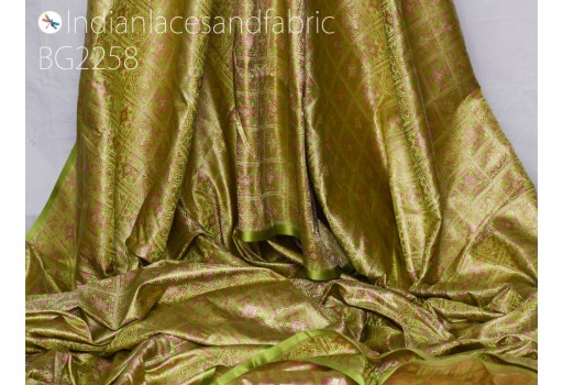 Indian apple green jacquard fabric by the yard silk wedding dresses costumes valance draperies DIY crafting sewing home décor cushion covers home décor furnishing clothing accessories