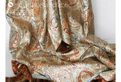 Indian Grey fabric by the yard wedding dress material banarasi crafting costume sewing accessories home decor costumes curtains blouses cushion cover brocade