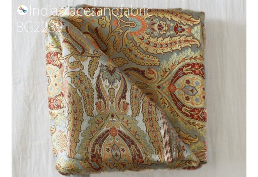 Indian Grey fabric by the yard wedding dress material banarasi crafting costume sewing accessories home decor costumes curtains blouses cushion cover brocade