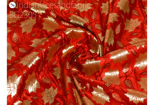Indian Wedding Dresses Brocade Fabric By The Yard Blended Banarasi Bridal Lehenga Cushions Home Decor Table Runner Sewing Skirts Costume DIY Crafting Fabric