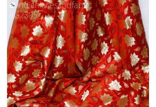 Indian Wedding Dresses Brocade Fabric By The Yard Blended Banarasi Bridal Lehenga Cushions Home Decor Table Runner Sewing Skirts Costume DIY Crafting Fabric