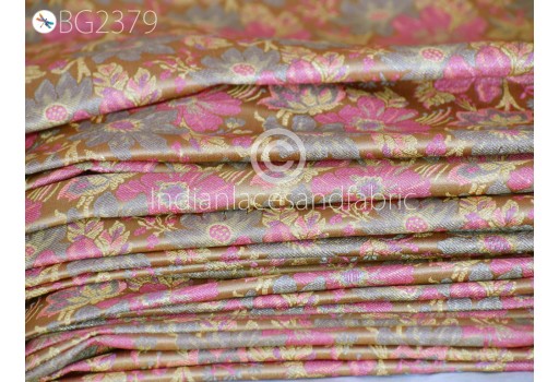 Indian Beige Jacquard Dress Material Brocade Bridal Wedding Dress Fabric By The Yard DIY Crafting Sewing Silk Curtains Making Duvet Covers Home Décor Furnishing