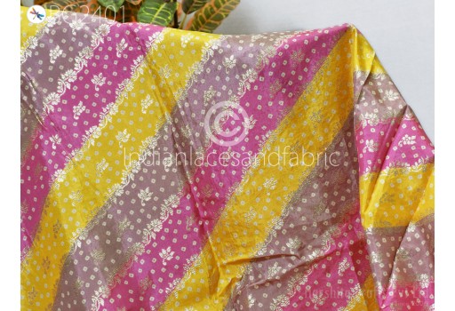 Indian Multicolor Wedding Dresses Brocade by the yard Banarasi Sewing Boutique Material Costumes DIY Crafting Draperies Cushions Pillowcases Skirts