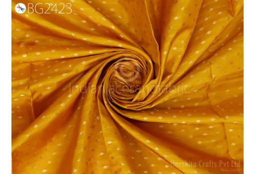 80gsm Mustard Yellow Dresses Material Pure Mysore Silk Fabric by The Yard Brocade Zari Buttie Indian Bridal Costume Blouses Pillowcases
