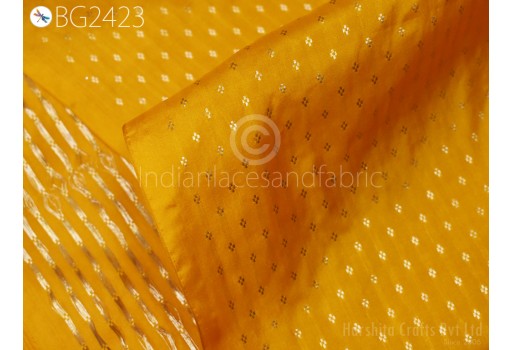 80gsm Mustard Yellow Dresses Material Pure Mysore Silk Fabric by The Yard Brocade Zari Buttie Indian Bridal Costume Blouses Pillowcases