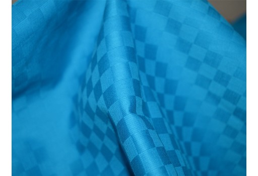 Blue glazed checks Textured cotton by the yard fabric hand woven summer dress skirts clutches curtains hair crafting sewing accessories blouses making soft fabric