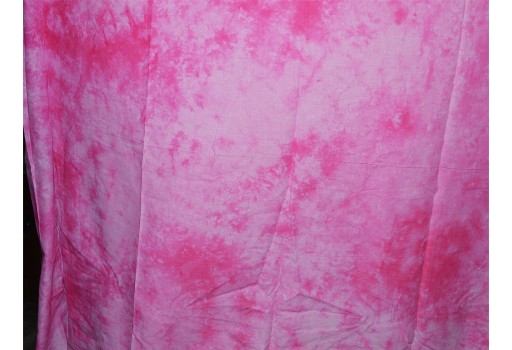 Indian Printed Pink Machine Tie Dye Pure Soft Cotton Fabric By The Yard Summer Dresses Drapery Quilting Sewing Crafting Baby Nursery Cribs Curtains Home Decor Fabric