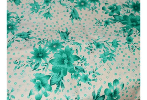 Green white Print Quilting Indian Cotton Fabric By The Yard Summer Dresses Boho Gypsy Crafting Sewing Baby Nursery Cribs Pillow Cushion Cover Curtains Home Decor Fabric