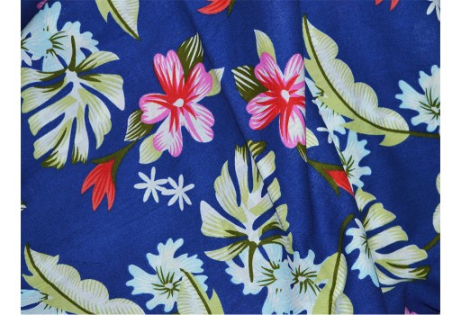2.25 Meter Floral Print Indian Screen Printed Girl Summer Dresses Soft Cotton Fabric Nursery Cribs Quilting Sewing Crafting Clothing Cushion Cover Curtains Home Decor Fabric