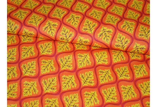 1.5 Meter Yellow Screen Printed Indian Pure Soft Cotton Fabric Summer Dresses Tunics Quilting Sewing Crafting Baby Nursery Cribs Cushion Cover Curtains Home Decor Fabric