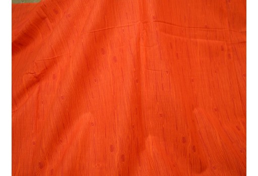 Beautiful Wood Texture Print In Orange Color Indian Quilting Cotton Fabric By The Yard Screen Printed Sewing Crafting Curtains Women Girls Dresses Apparels Cushion Covers