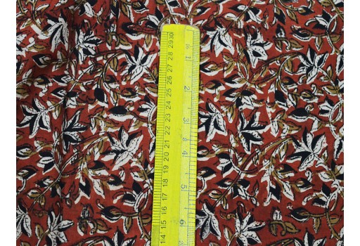 Rust Red Quilting Indian floral Hand Block Print Soft Cotton Fabric by the yard Costume Summer dresses kids Crafting Drapery Apparel Nursery