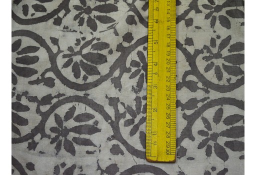 Indigo floral quilting hand stamped block printed Indian cotton Brownish-Grey fabric by yard sewing crafting drapes curtains summer women kids apparel table runner clutches fabric