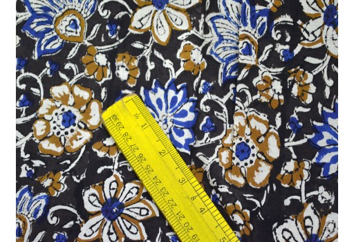 Black Indian Pure Cotton Hand Block Printed Soft fabric sold by Yard Home furnishing Quilting Drapery Apparel Nursery Sewing Crafting fabric