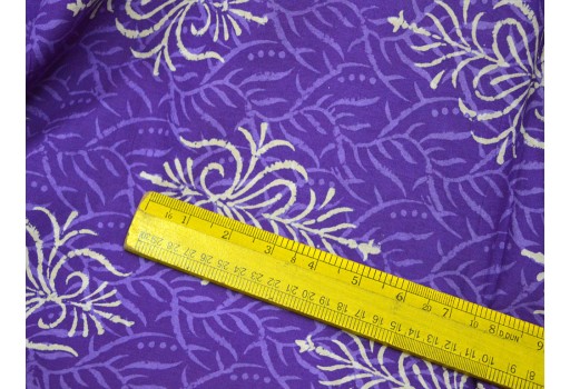 Violet Hand Block Printed Soft Fabric by Yard Summer Dresses Indian Pure Cotton Drapery Apparel Baby Nursery Quilting Sewing Crafting fabric