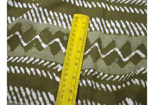 Indian floral quilting olive green hand block printed cotton fabric by yard sewing crafting drapes curtains summer women kids apparel skirts kaftans home décor hand bags fabric