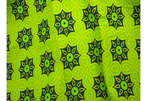 Print Indian Cotton Fabric By The Yard Cotton Fabric Green Printed Cotton Fabric For Dress Nursery Quilting Crafting Sewing Kids Wear Fabric Home Furnishing Table Runner