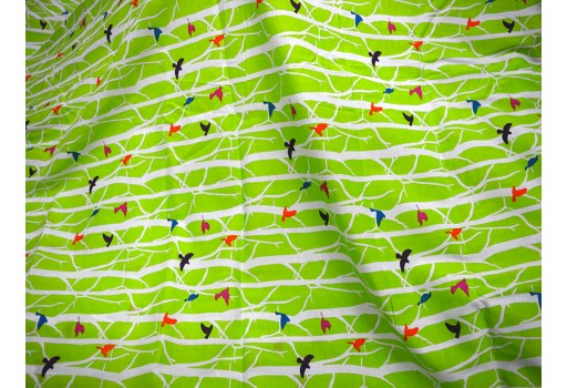 Green Indian Summer Dresses Quilting Soft Cotton Fabric By Yard Red Screen Printed Sewing Baby Nursery Crib Drapes Clothing Curtains Fabric Home Decor Table Runner