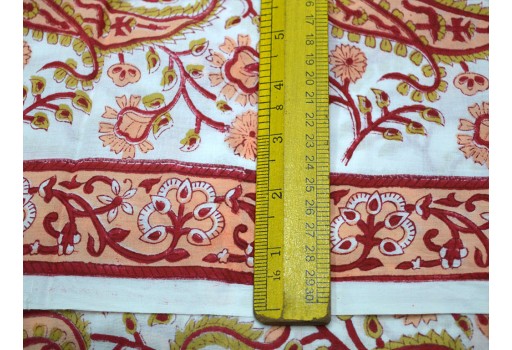 Quilting Fabric Block Printed Cotton Hand Printed Indian Fabric Soft Cotton fabric by the yard Fabric for summer dress Crafting sewing fabric
