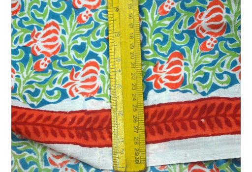 Hand Printed Quilting Soft Cotton Fabric by the yard Indian green ...