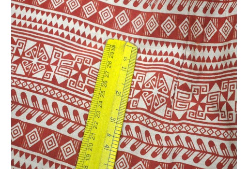 Red Geometric Quilting Sewing Crafting Baby Nursery Crib Drapes Clothing Indian Soft Cotton Fabric By Yard White Kids Wear Dresses Fabric Home Decor Table Runner Cushion Covers