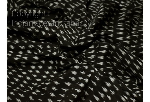 Black Indian Ikat Cotton Fabric by yard Homespun Fabric Handwoven Cushion Covers Crafting Summer Women Pajamas Shorts Sewing Kitchen Curtain