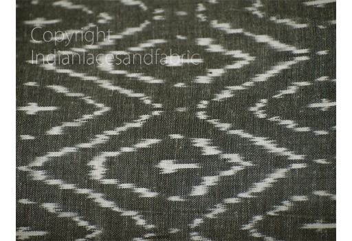 Dark Grey Ikat Cotton Fabric Yardage Handloom Fabric sold by yard Summer Dresses Material Home Decor Yarn Dyed Remnant Quilting Table Runner