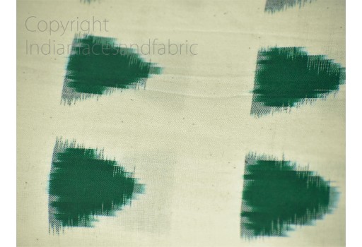 Green ikat fabric yardage handloom upholstery fabric cotton sold by yard double ikat home décor bedcovers tablecloth draperies pillowcases summer dresses sofa cover making fabric