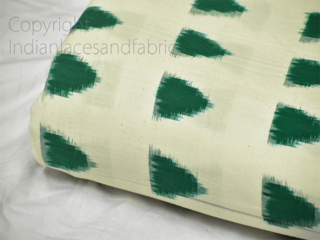 Green ikat fabric yardage handloom upholstery fabric cotton sold by yard double ikat home décor bedcovers tablecloth draperies pillowcases summer dresses sofa cover making fabric