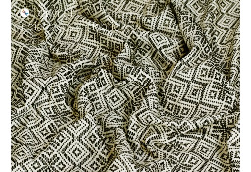 Indian black handloom textile woven home decor upholstery cotton fabric sold by the yard bedcovers diy crafting tote bags draperies cushions cover mat shrugs making fabric