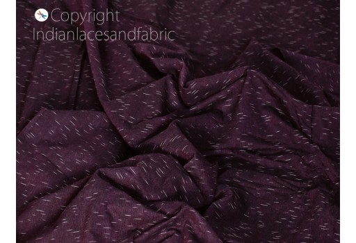 Indian handloom ikat cotton fabric by yard homespun dark violet quilting sewing crafting women kids summer dress cushions home décor drapery table runner pillow cover fabric