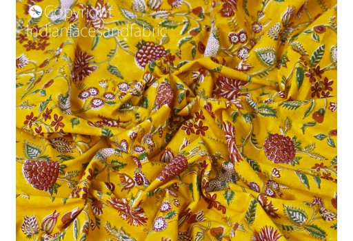 Block print cotton fabric use for floral making dresses and lingerie fabric