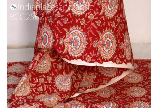 Handmade Cotton Fabric Red Ikat Print Sewing Material Boho Fabric By Yard  Robe