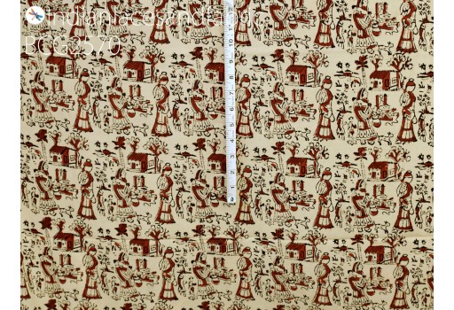 Indian tribal bohemian block stamp print cotton fabric yardage pajamas sewing crafting quilting kitchen curtain summer dress kid sleepwear clutches home décor table runner