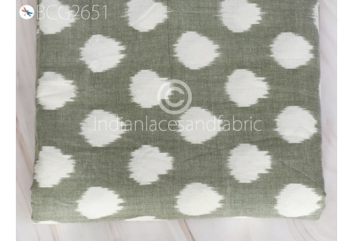 Grey Ikat Cotton Fabric by the yard Handwoven Kids Summer Dresses Handloom Home Decor Quilting Crafting Sewing Accessories Cushion Covers Drapery Curtains Fabric
