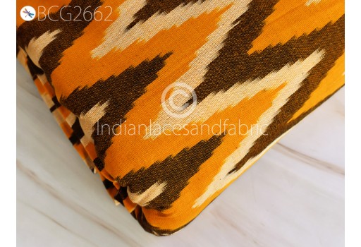 Yellow Ikat Fabric Yardage Handloom Upholstery Cotton sold by yard Double Ikat Home Decor Bedcovers Tablecloth Draperies Cushions Tote Bags Kitchen Curtains Fabric