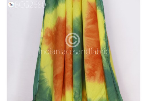 Indian Handmade Shibori Cotton By The Yard Fabric Home Décor Tie Dye Multicolor Dyed Hand Print Summer Dresses Quilting Sewing Crafting Cloth