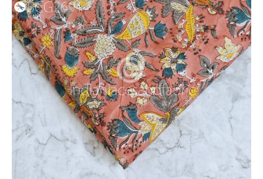 Indian Floral Hand Block Printed Sewing Soft Cotton by the yard Fabric Home Furnishing Quilting Sewing Crafting Drapery Apparel Baby Nursery Women Summer Dresses