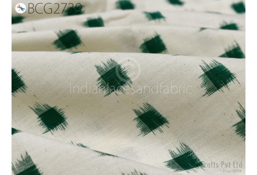 Green Ikat Fabric Yardage Handloom Upholstery Fabric Cotton sold by yard Double Ikat Home Decor Bedcover Tablecloth Draperies Cushion Covers