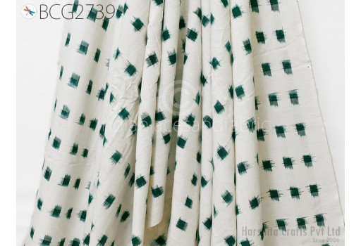 Green Ikat Fabric Yardage Handloom Upholstery Fabric Cotton sold by yard Double Ikat Home Decor Bedcover Tablecloth Draperies Cushion Covers