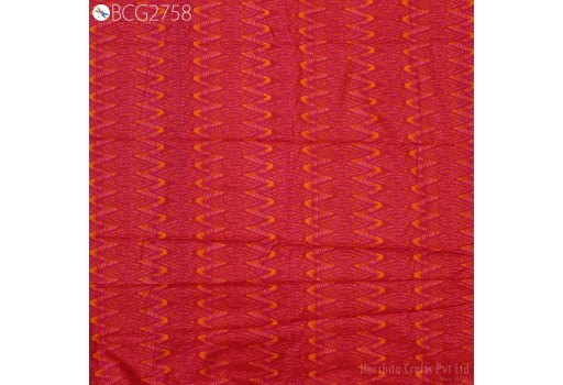 Fuchsia Zigzag Screen Printed Indian Pure Soft Cotton Fabric by the yard Summer Dresses Tunics Quilting Sewing Crafting Baby Nursery Cribs fabric