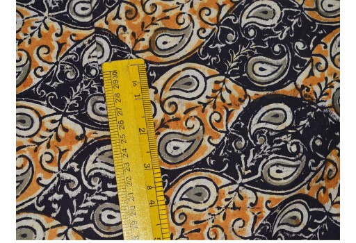 Kalamkari Printed Indian Hand Block Print Soft Cotton Sold By The Yard Fabric Summer Dress Girl Kid Sewing Crafting Drapes Apparel Nursery Décor Curtains Fabric