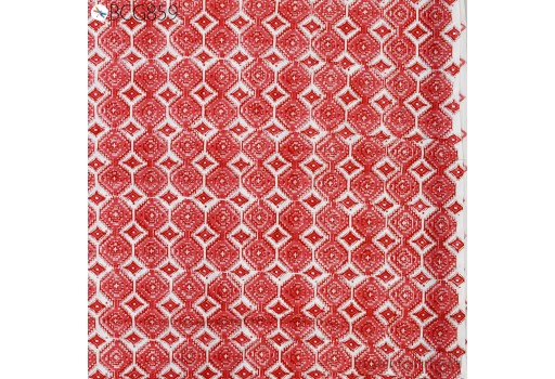Indian Pure Cotton Quilting Sewing Crafting Fabric by the Yard hand printed Cribs Soft Screen Printed Summer Dresses Tunics Curtains Drapery fabric