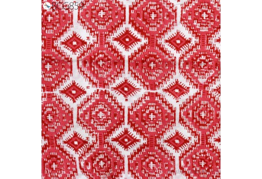 Indian Pure Cotton Quilting Sewing Crafting Fabric by the Yard hand printed Cribs Soft Screen Printed Summer Dresses Tunics Curtains Drapery fabric