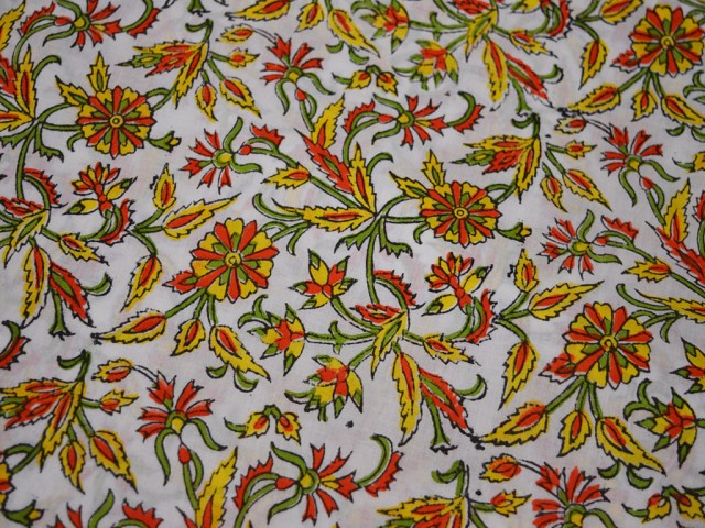Indian Hand Block Printed Cotton Fabric By The Yard Border Print Soft Boho Kids Dresses Summer Kaftan Cushion Cover Home Décor Furnishing Drapery Fabric