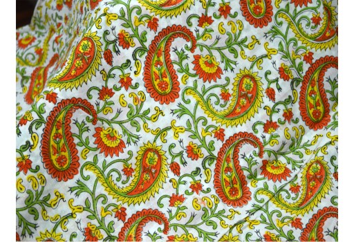 Indian Block Printed Soft Cotton Fabric Floral Soft Cotton Fabric Block Printed Soft Cotton Fabric